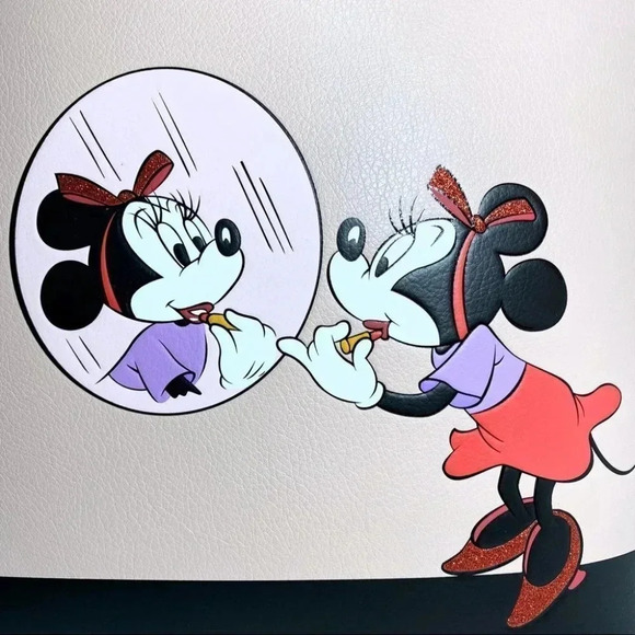 Kate Spade Disney Minnie Mouse Tote Bag with Black Wristlet Pouch Set NWT - Picture 3 of 12